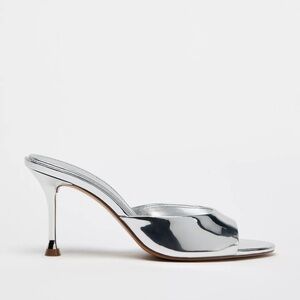 Zara Silver Heeled Mules